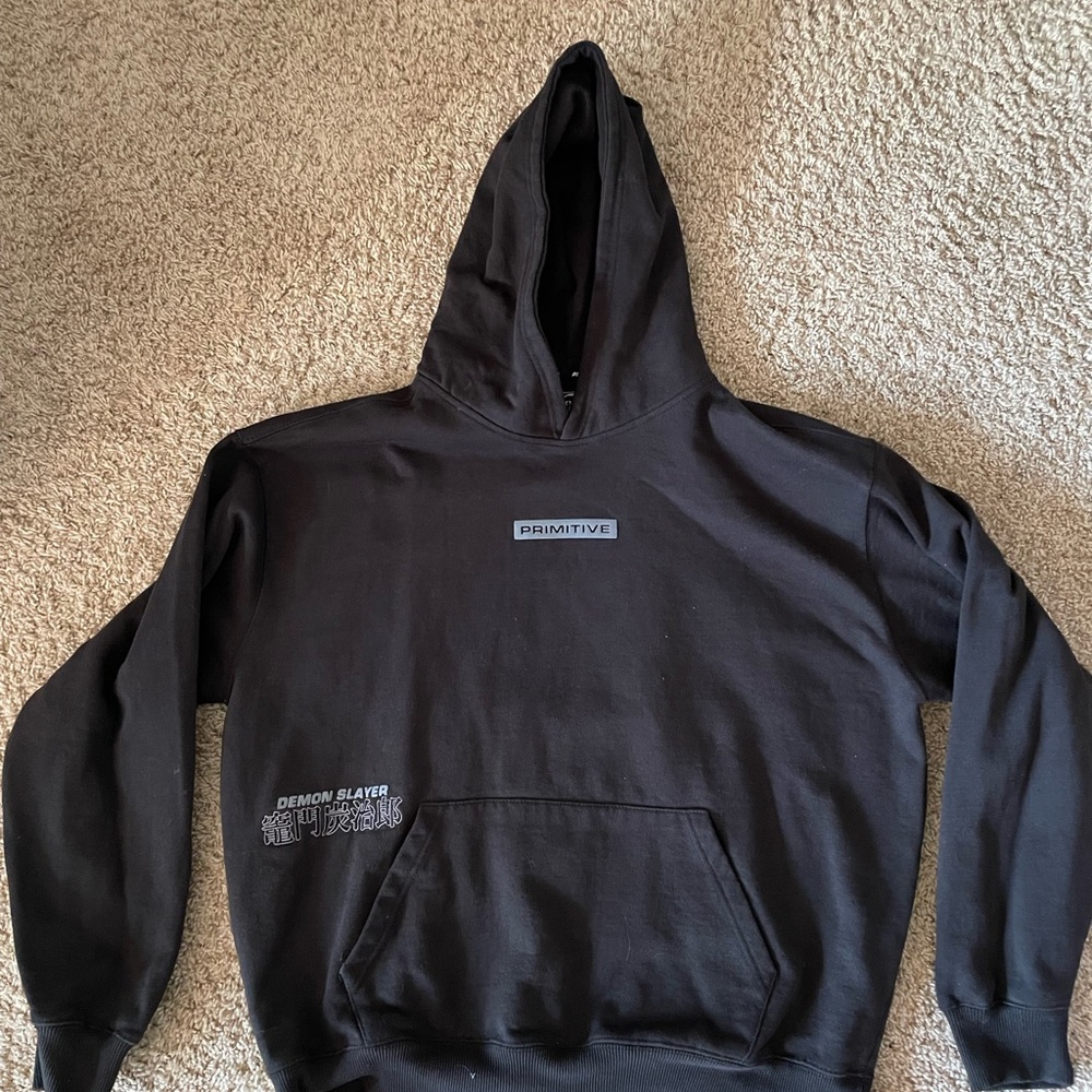 PRIMITIVE X Demon Slayer TANJIRO Black Pullover Hoodie Size XXL